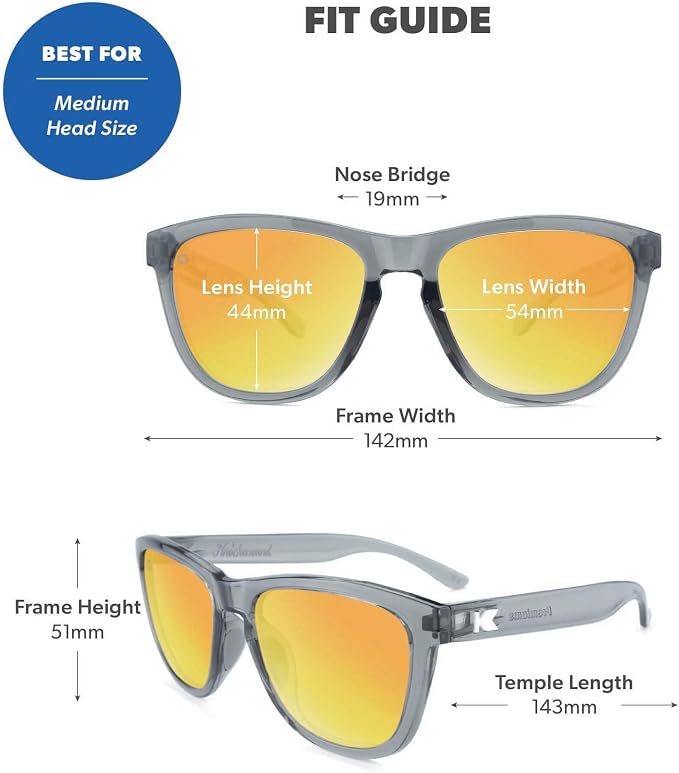 Knockaround Premiums Sport Sunglasses - Clear Grey/Sunset