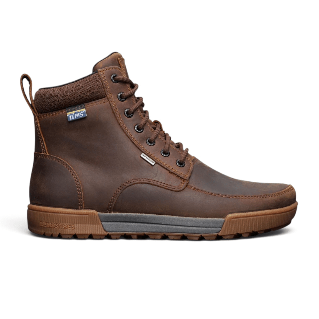 Lems Men's Boulder Summit Zero-Drop Waterproof Boot - Rugged Bark