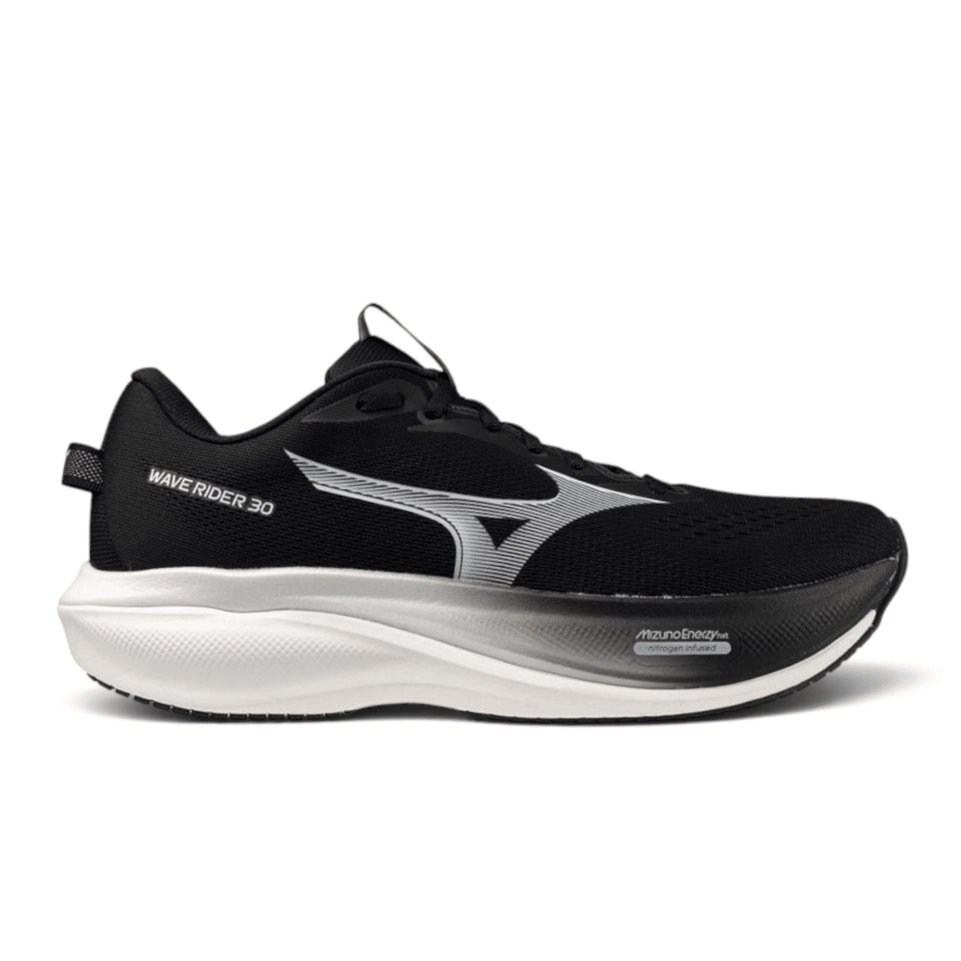 Mizuno Men's Wave Rider 30 Running Shoes - Black/White