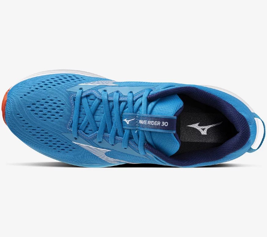 Mizuno Men's Wave Rider 30 Running Shoes - Blue Jewel/White