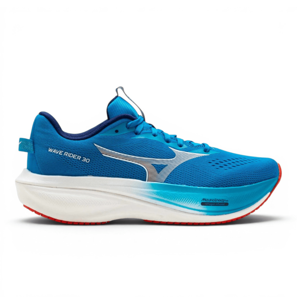 Mizuno Men's Wave Rider 30 Running Shoes - Blue Jewel/White