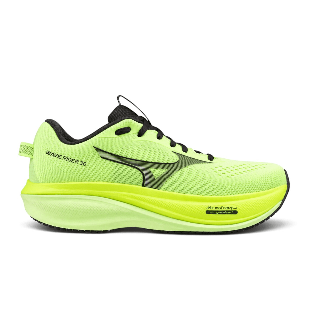 Mizuno Men's Wave Rider 30 Running Shoes - Lime Pulp/Black Oyster