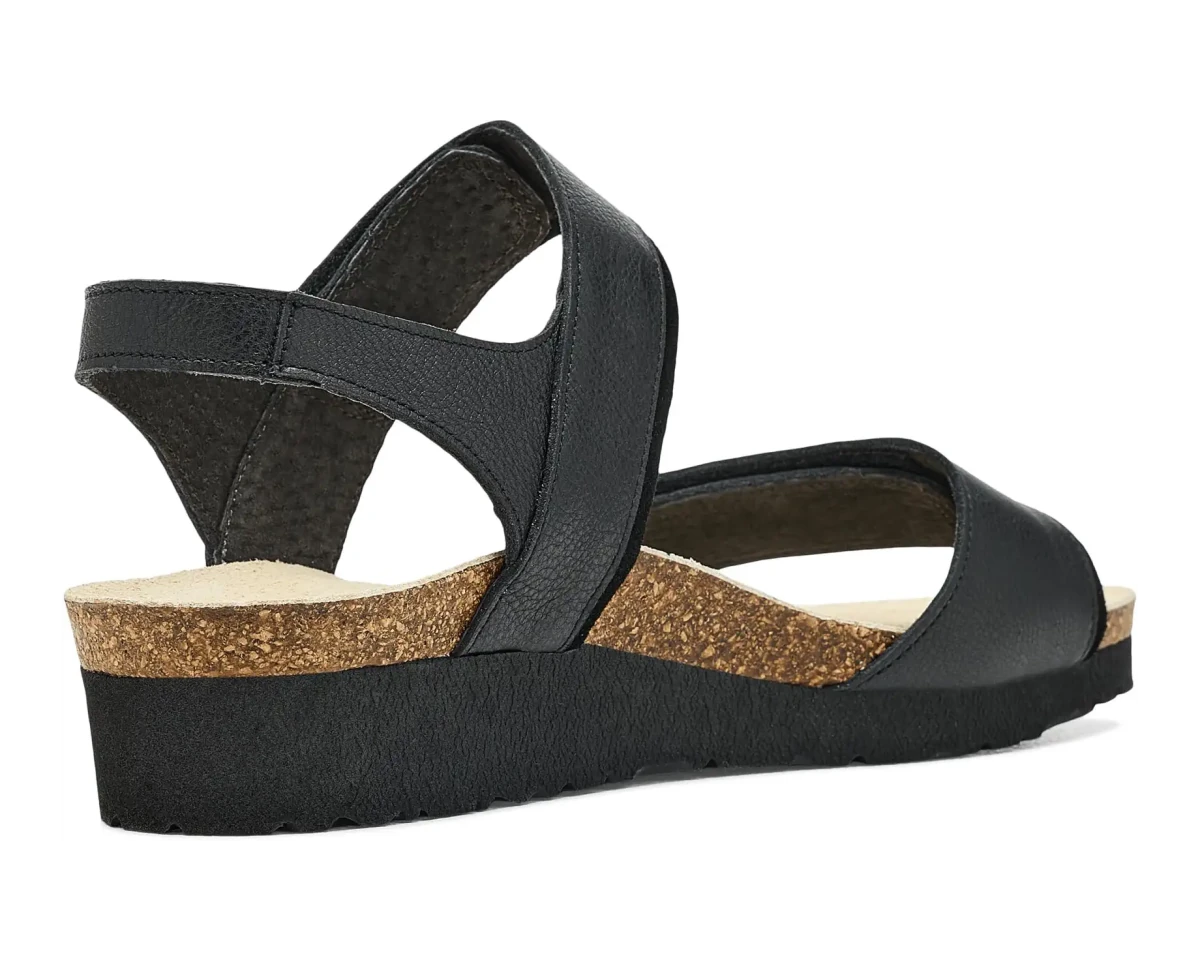 Naot Women's Aisha Arch Pro Sandal - Black Leather/Black Suede