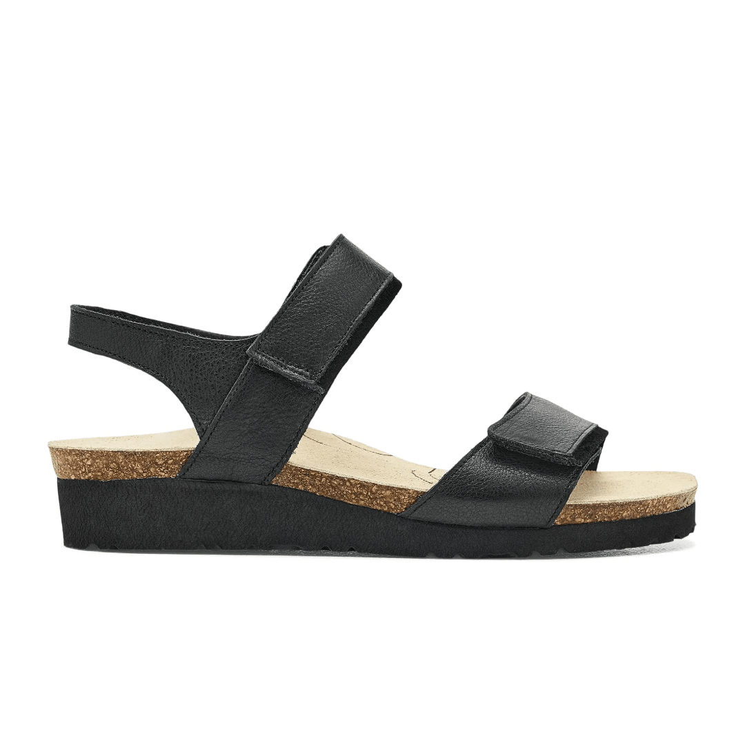 Naot Women's Aisha Arch Pro Sandal - Black Leather/Black Suede