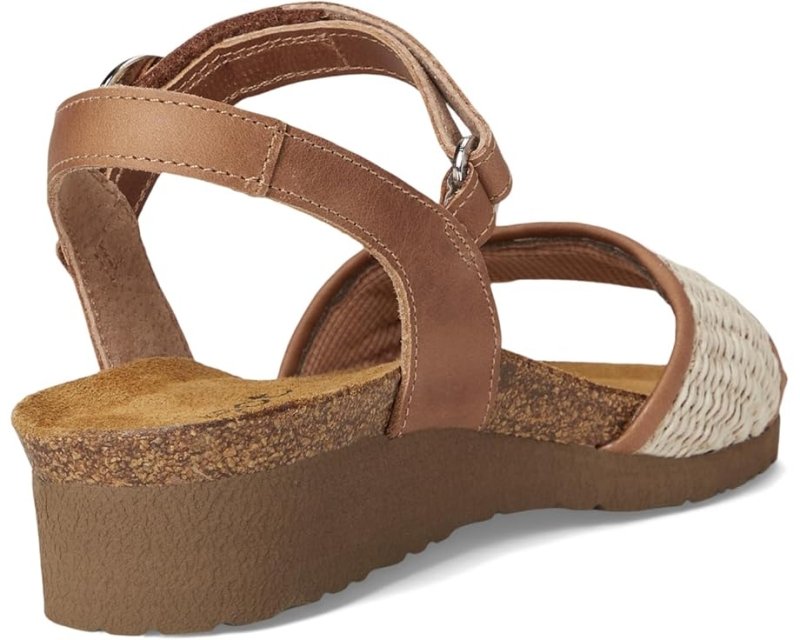 Naot Women's Cecile - Latte Brown/Sand Raffia