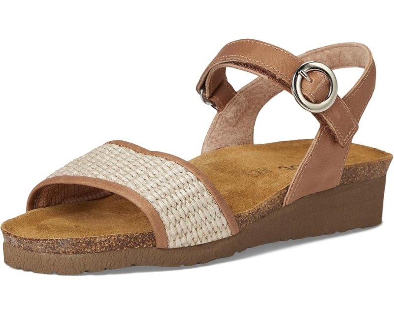 Naot Women's Cecile - Latte Brown/Sand Raffia