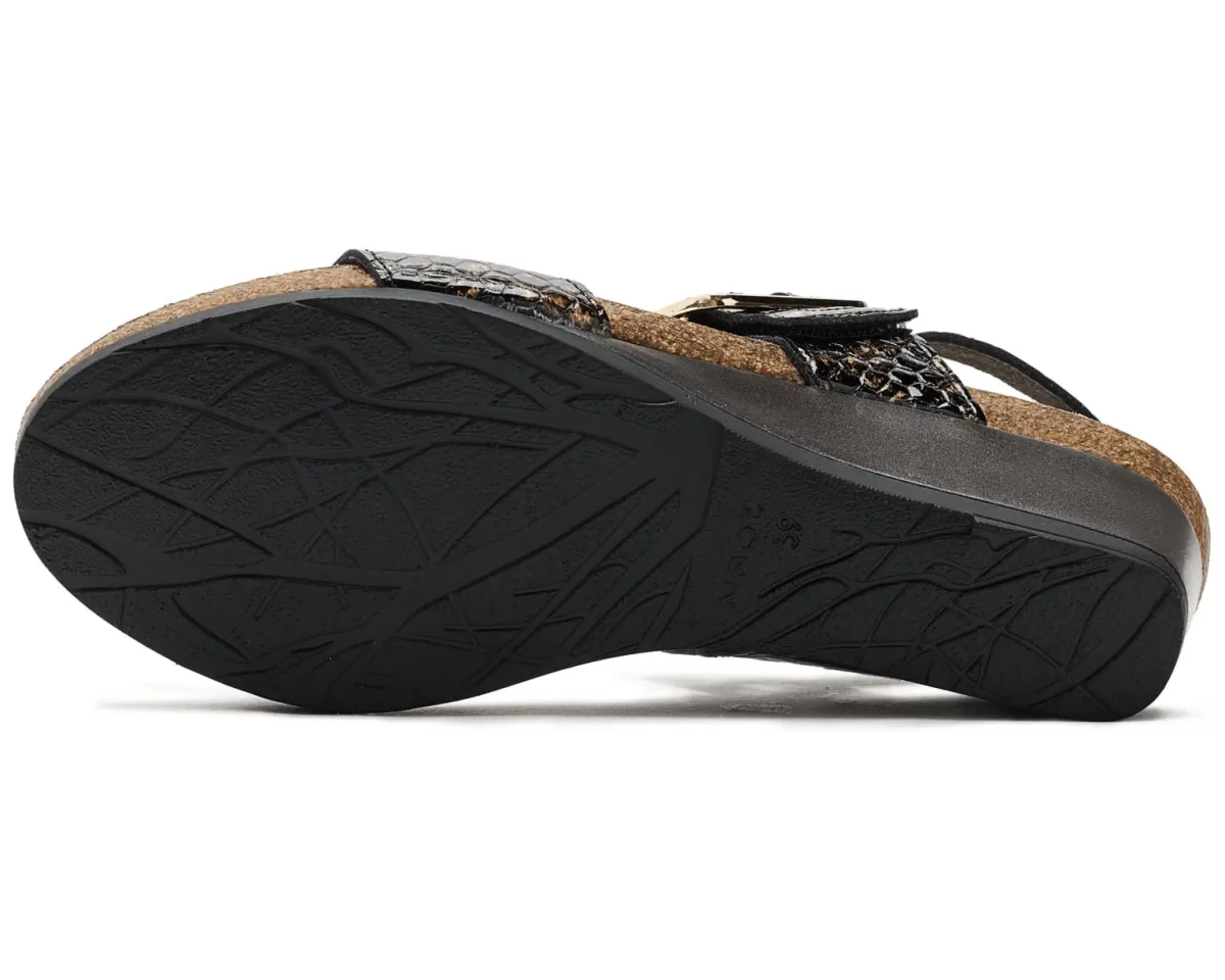 Naot Women's Dynasty Wedge Sandal - Reptile Patent