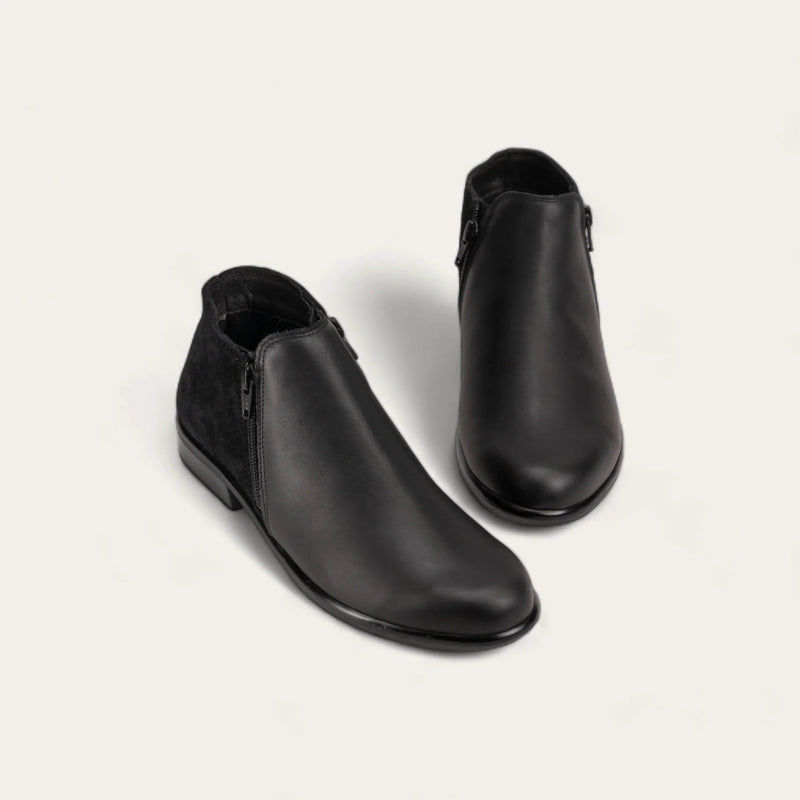 Naot Women's Helm - Black Raven/Black Suede