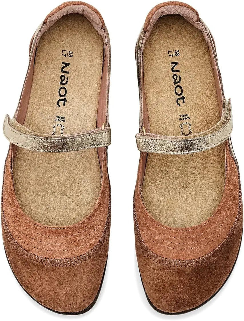 Naot Women's Kirei Mary Jane - Rosewood/Brown Cedar/Gold
