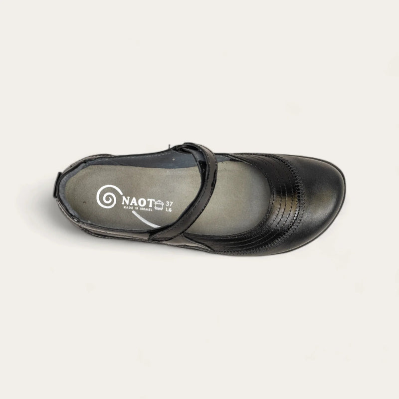 Naot Women's Kirei Wide - Black Leather/Shiny Black Patent