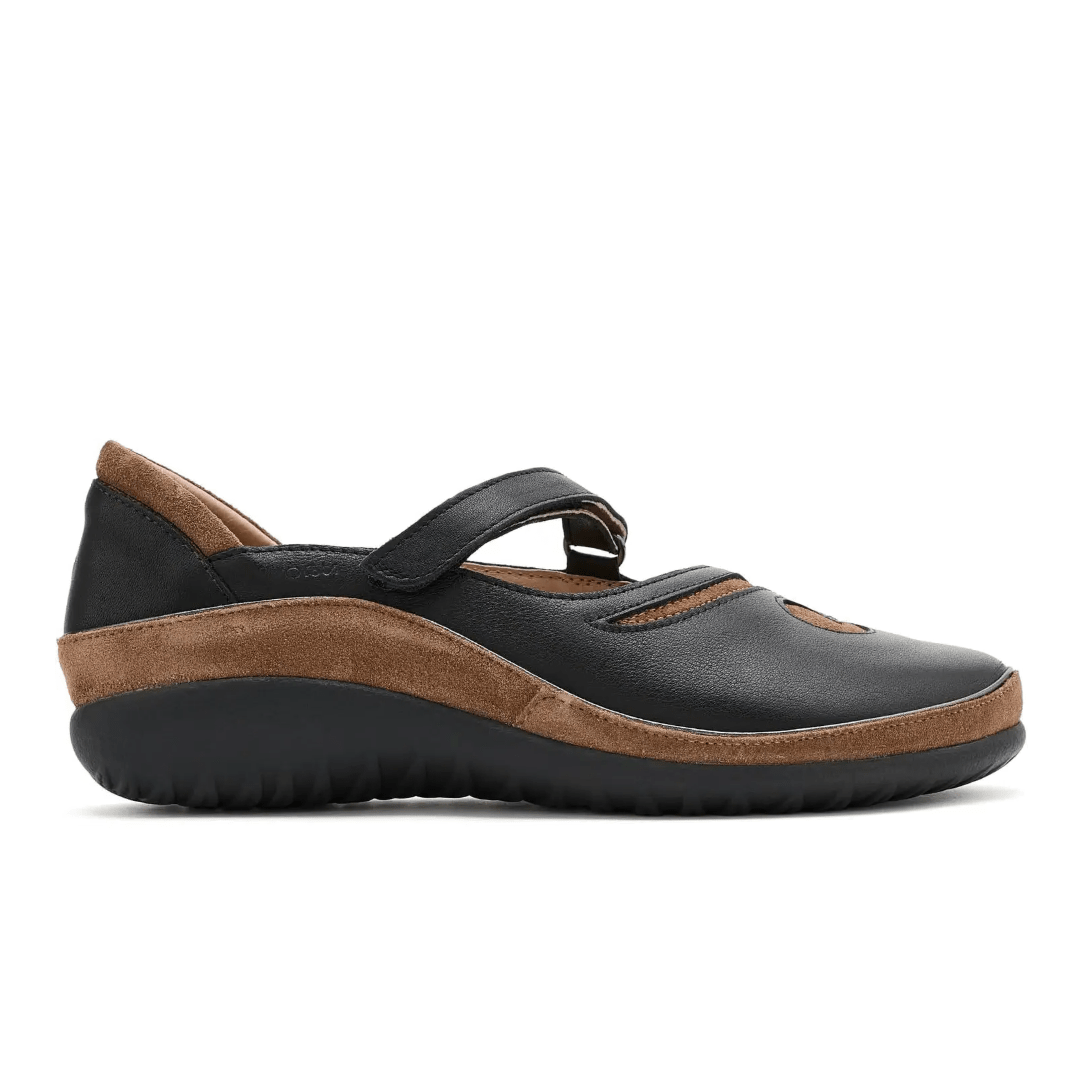Naot Women's Matai Mary Jane - Black/Brown Cedar
