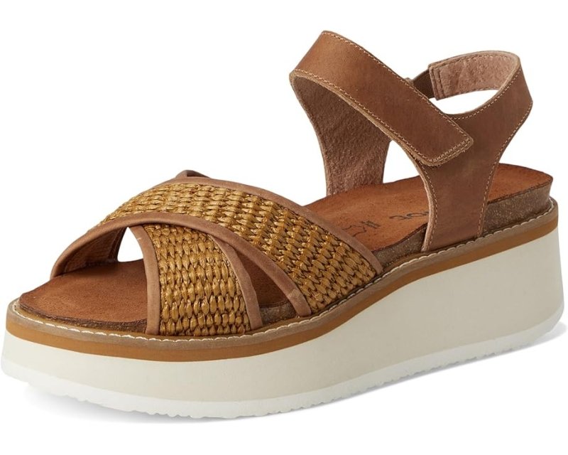 Naot Women's Pavlova - Brown Leather/Golden Brown Raffia