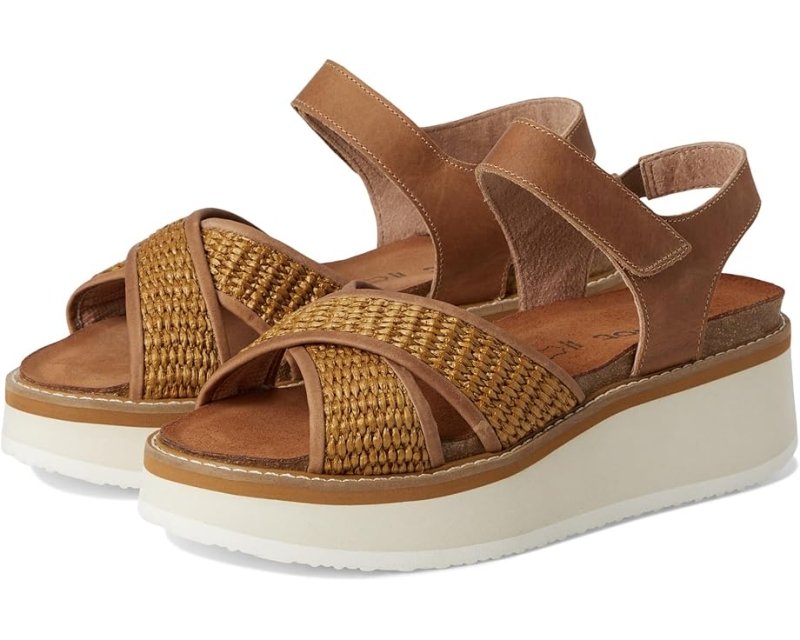 Naot Women's Pavlova - Brown Leather/Golden Brown Raffia