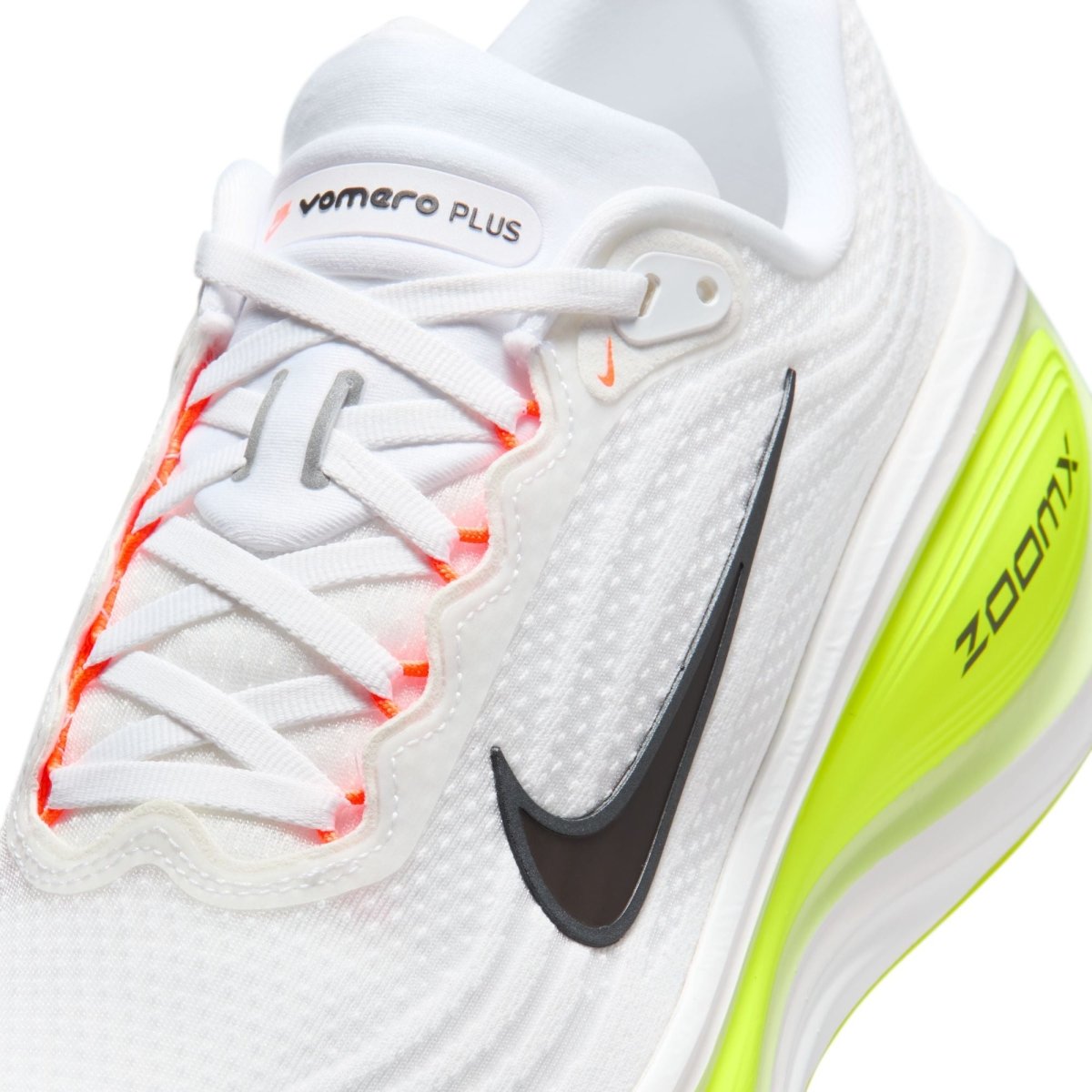 Nike Men's Vomero Plus Running Shoes - White/Black - Volt