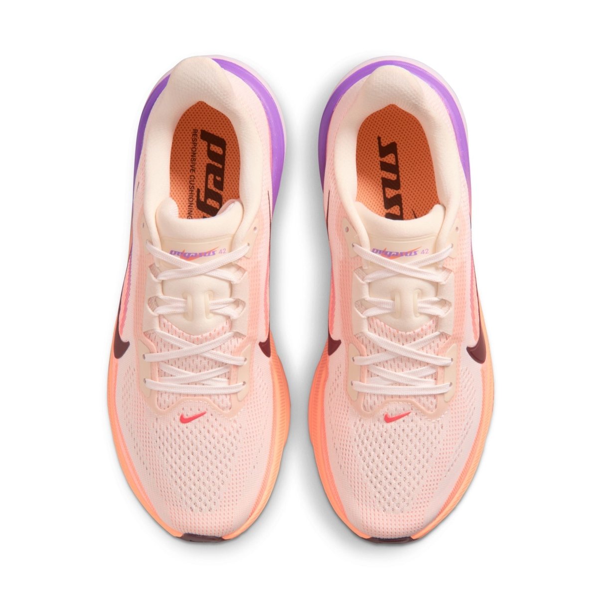 Nike Women's Pegasus 42 Running Shoes - Chalk/Tattoo - Orange Pulse