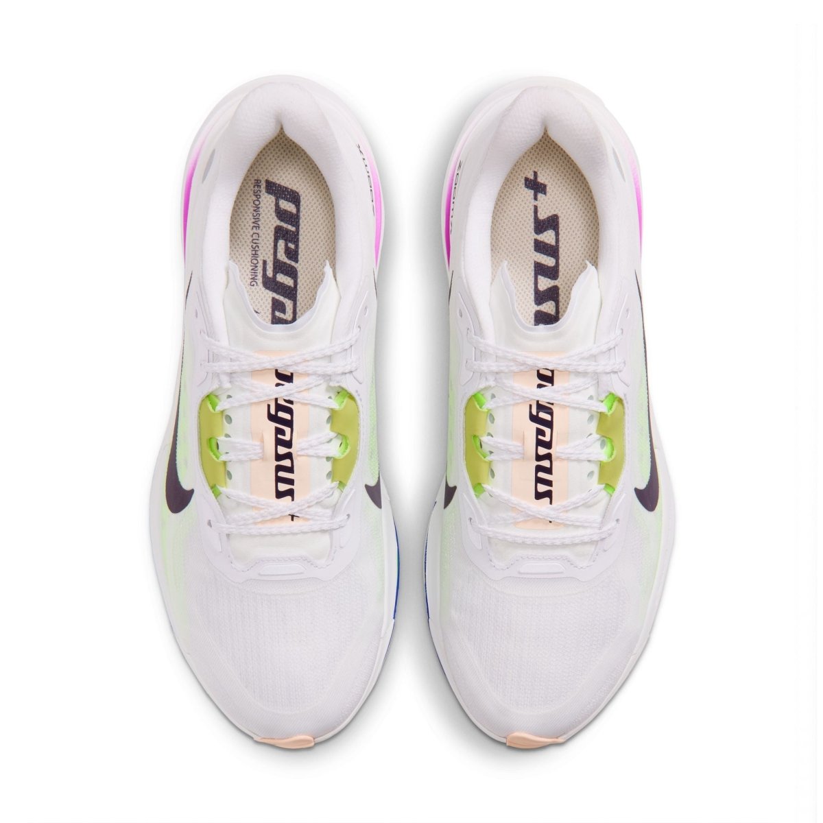 Nike Women's Pegasus Plus 2 Running Shoes - White/Purple Dynasty/Volt