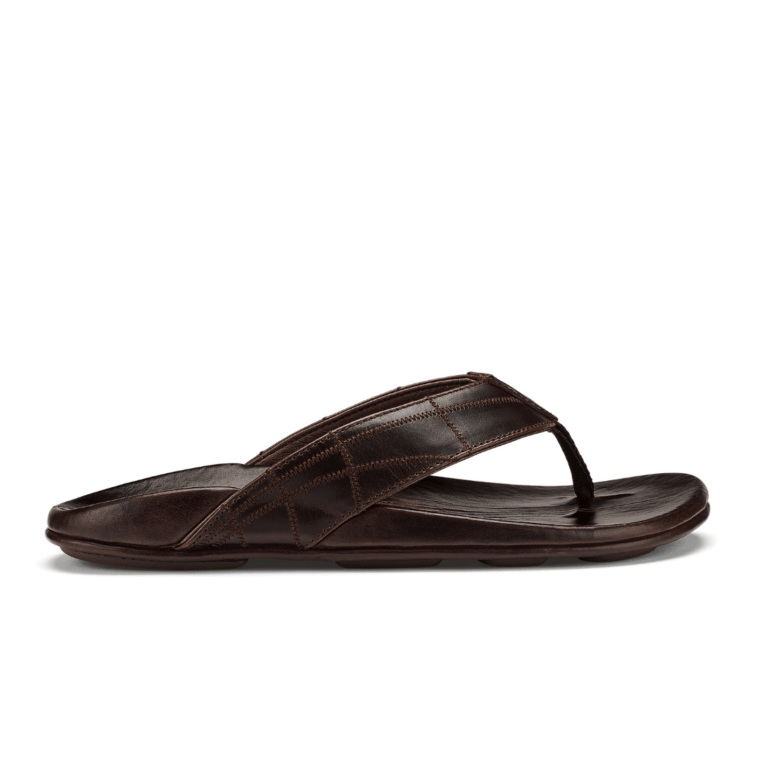 Olukai Men's Hokule'a Kia Leather Sandals - Dark Wood