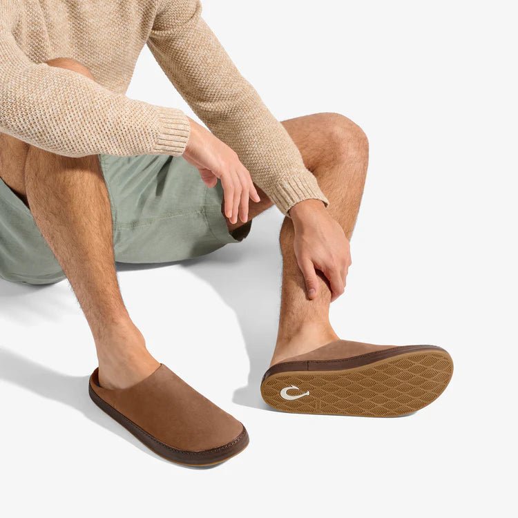 Olukai Men's Ku'u Slipper - Toffee/Dark Java