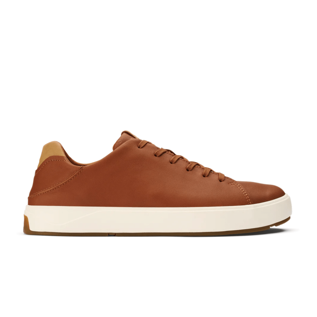 Olukai Men's Lae'ahi Li 'Ili Waterproof Leather Sneaker - Kukui Brown