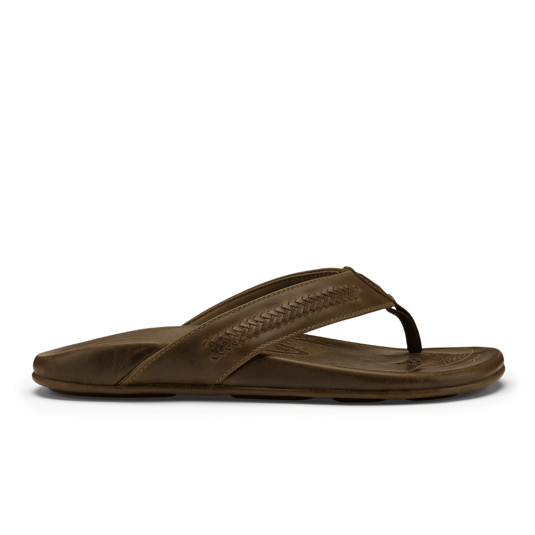 Olukai Men's Mea Ola Mano Leather Sandals - Mustang/Tan