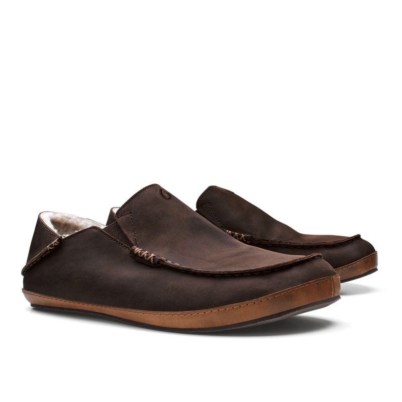 Seliga ShoesOlukai Men's Moloa Slipper - Dark Wood