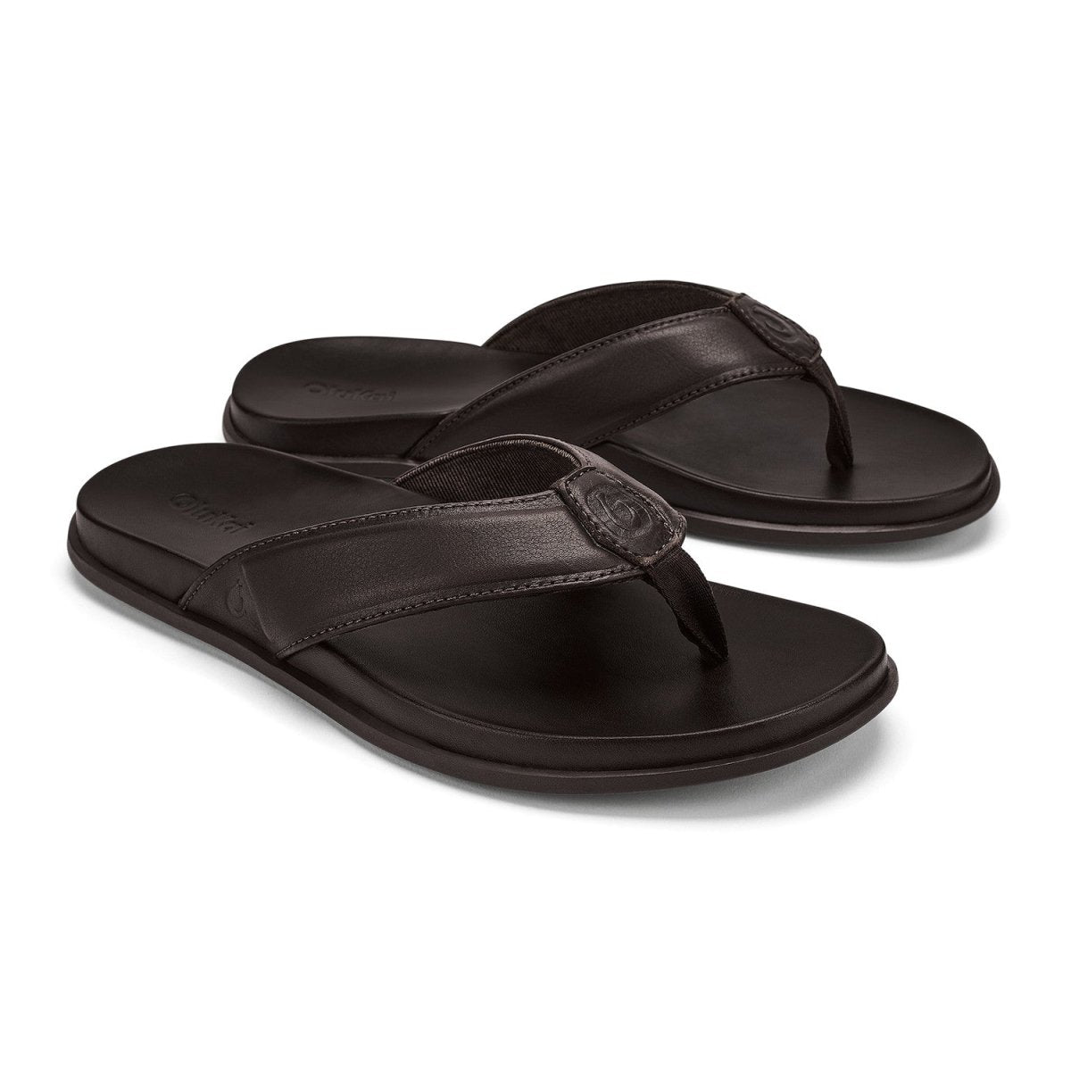 Olukai Men's 'Olali Leather Sandals - Dark Java