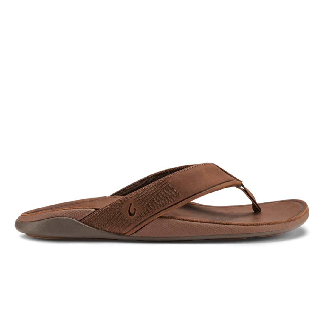 Olukai Men's Tuahine Waterproof Leather Sandals - Bisque