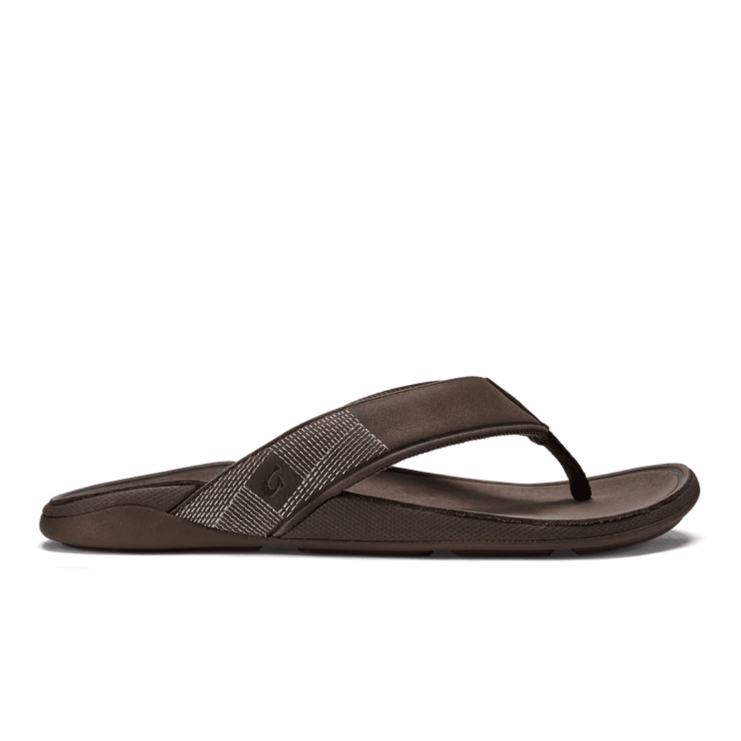 Olukai Men's Tuahine Waterproof Leather Sandals - Dark Wood