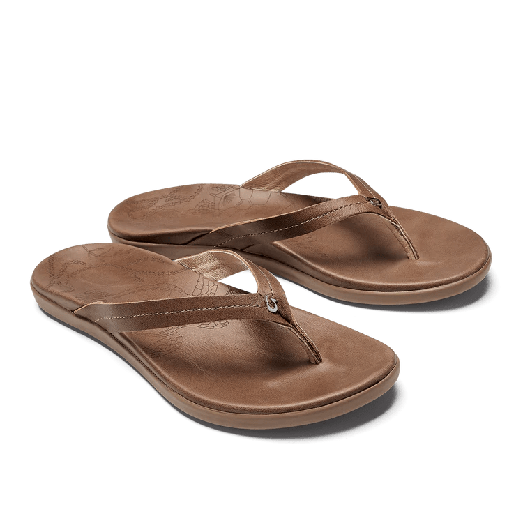 Olukai Women's Honu Leather Sandals - Tan