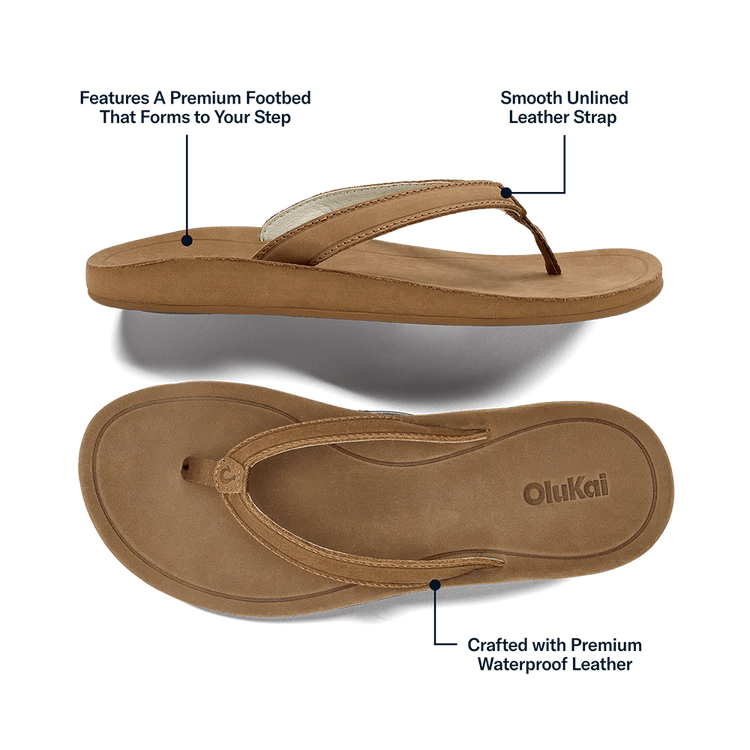 Olukai Women's Southshore Waterproof Leather Sandals - Toffee