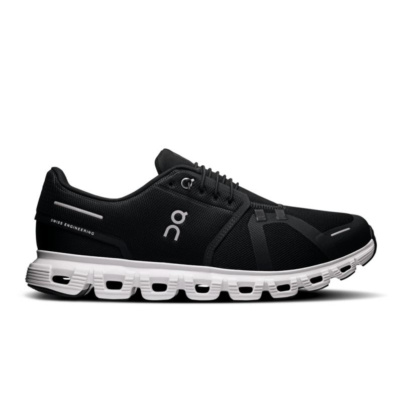 On Men's Cloud 6 Lifestyle Shoes - Black/White (Wide Width)