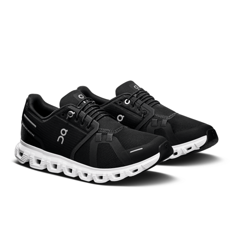 On Women's Cloud 6 Lifestyle Shoes - Black/White (Wide Width)