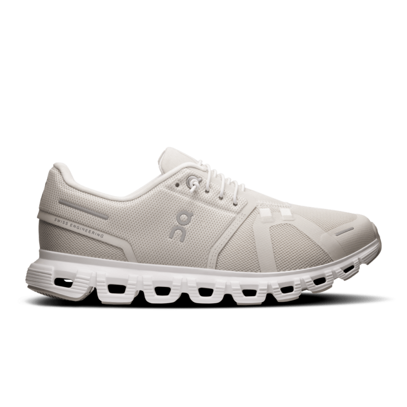 On Women's Cloud 6 Lifestyle Shoes - Pearl/White (Wide Width)