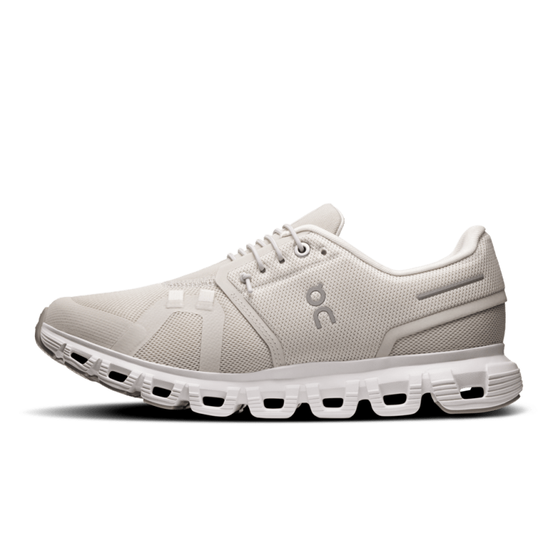 On Women's Cloud 6 Lifestyle Shoes - Pearl/White (Wide Width)