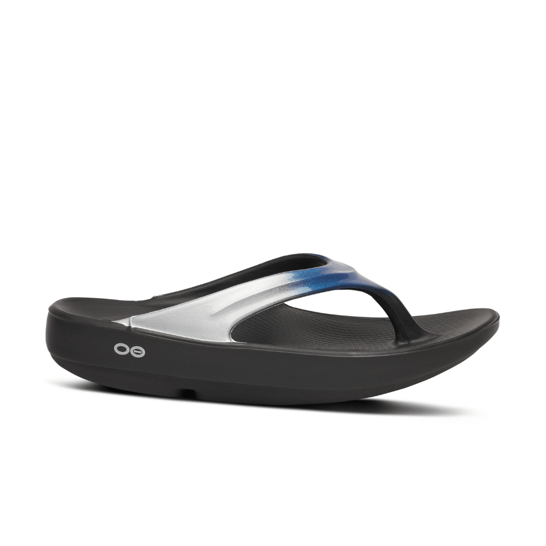 OOFOS Women's OOlala Luxe Thong Sandal - Shimmer Blue