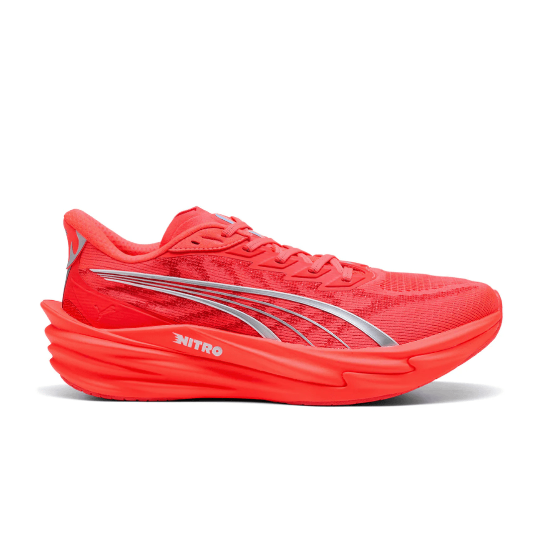 Puma Men's Deviate Nitro 4 Running Shoes - Ultra Red/Silver