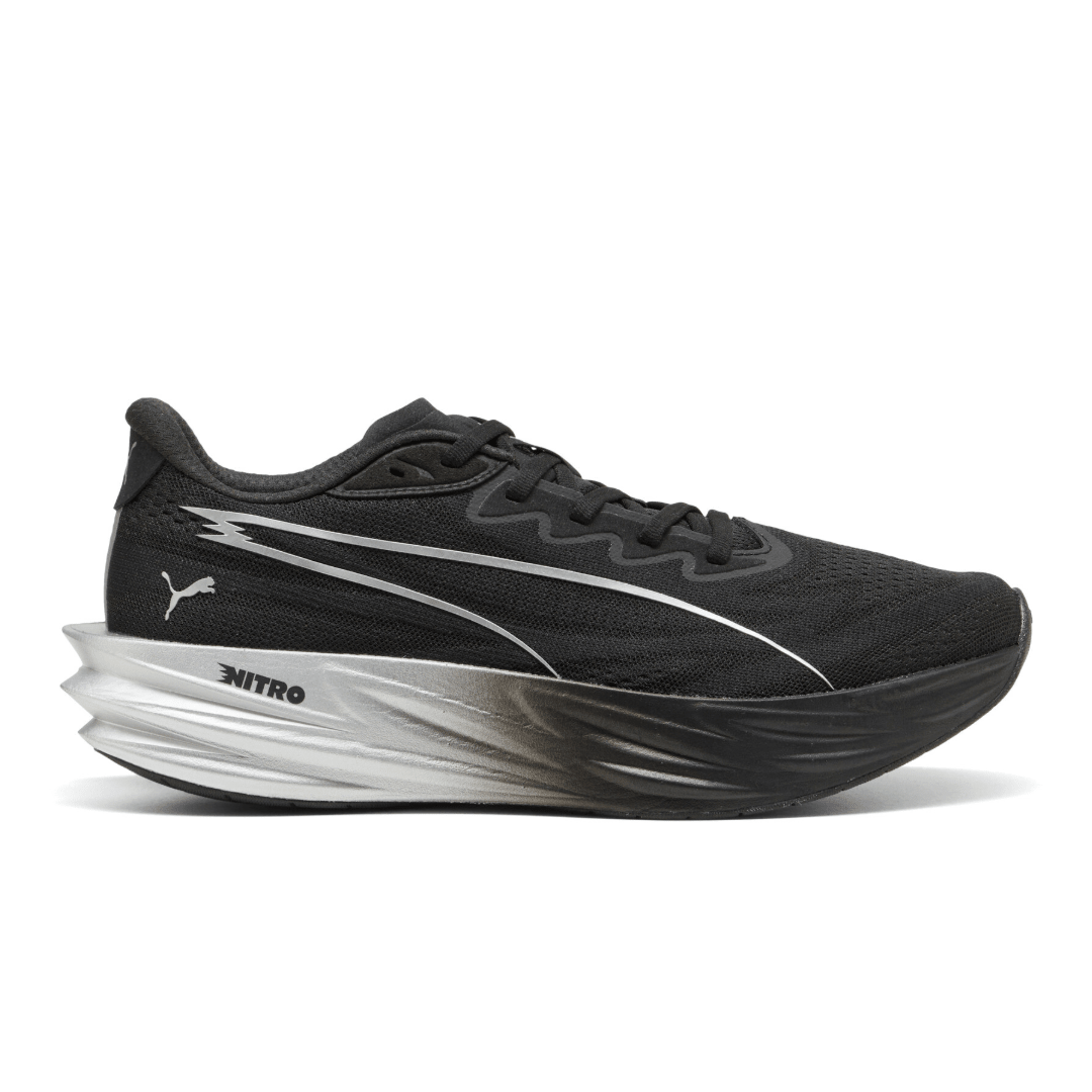 Puma Men's Deviate Pure Nitro Running Shoes - Black/Dark Gray/Silver