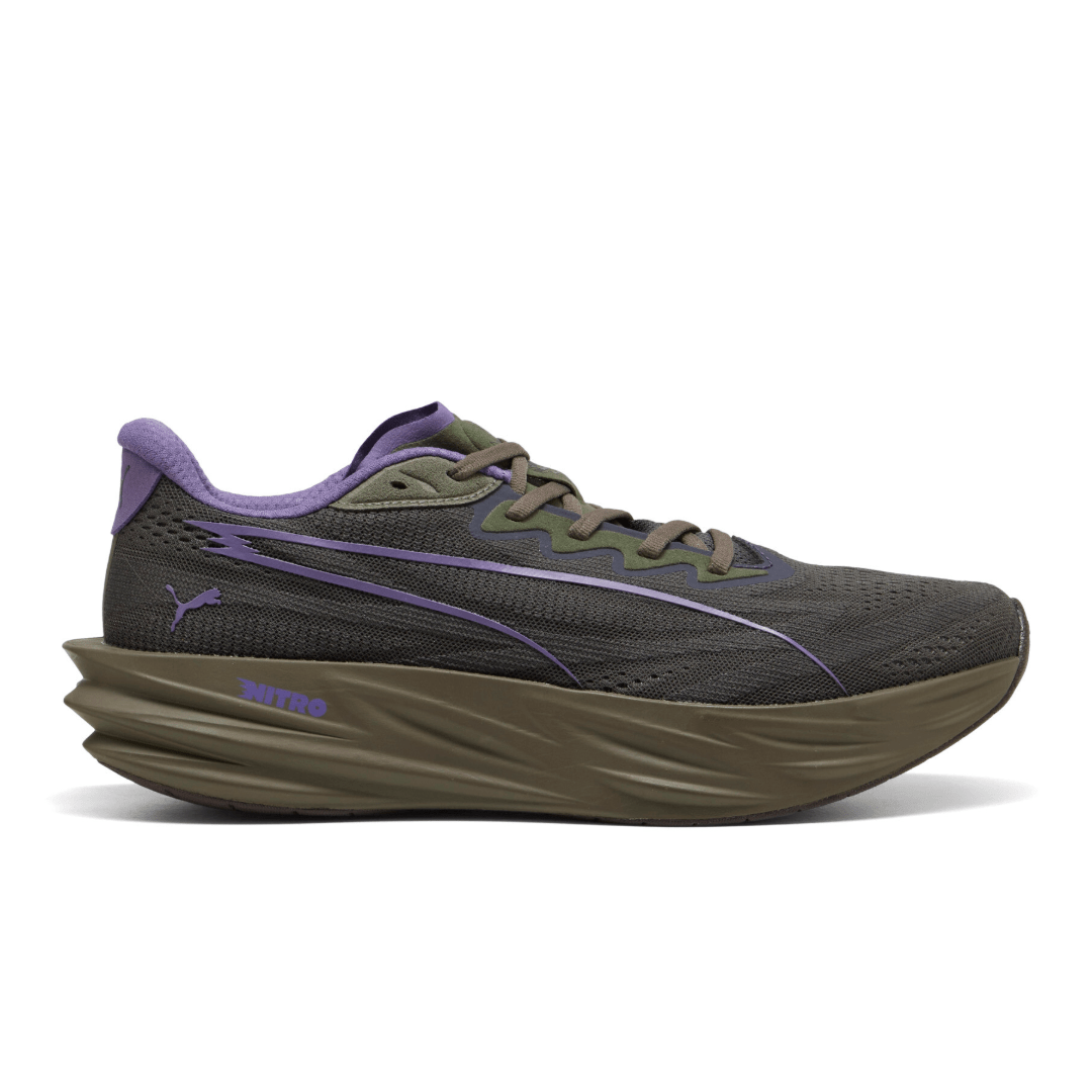 Puma Men's Deviate Pure Nitro Running Shoes - Shadow Gray/Moss Veil/Matte Bronze
