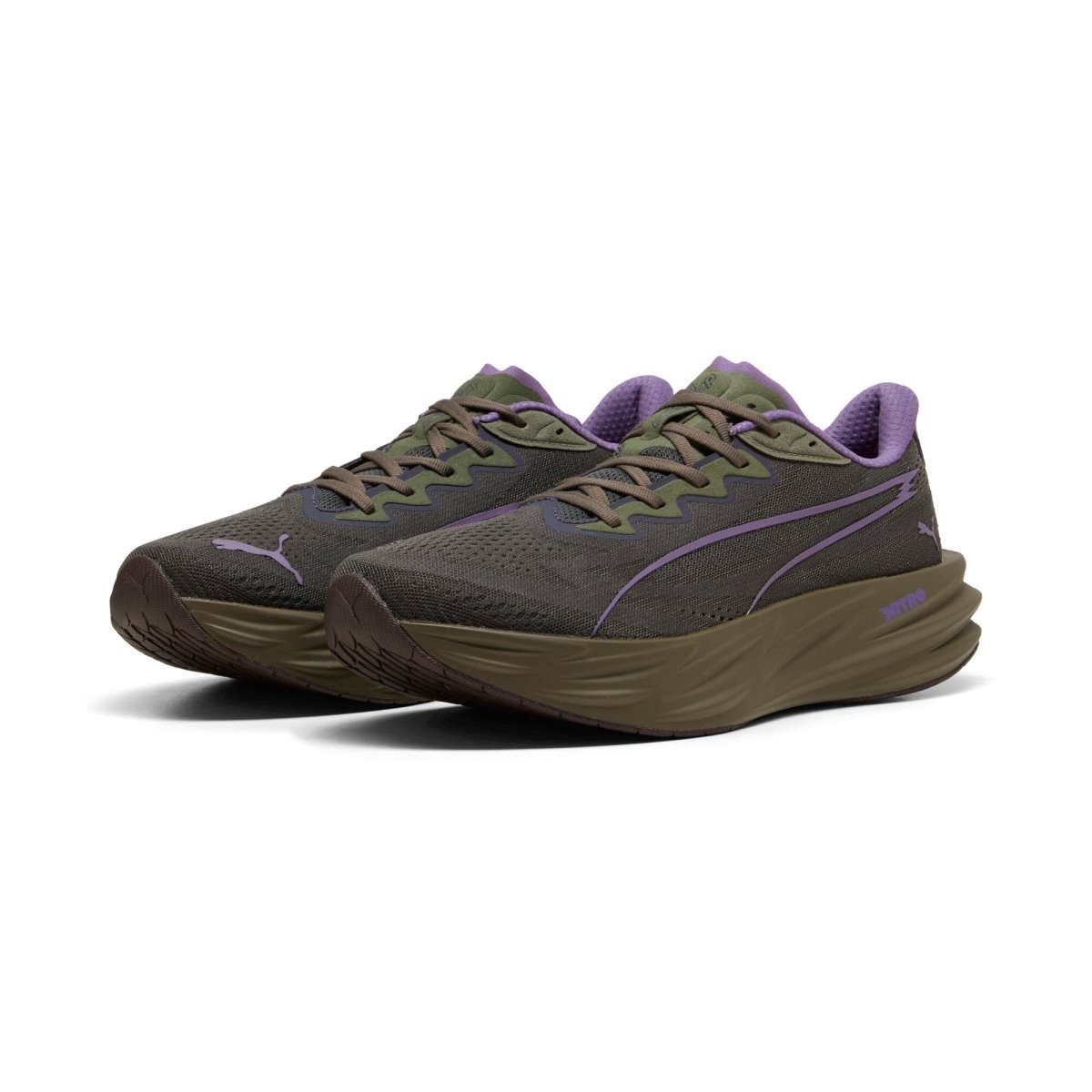 Puma Men's Deviate Pure Nitro Running Shoes - Shadow Gray/Moss Veil/Matte Bronze