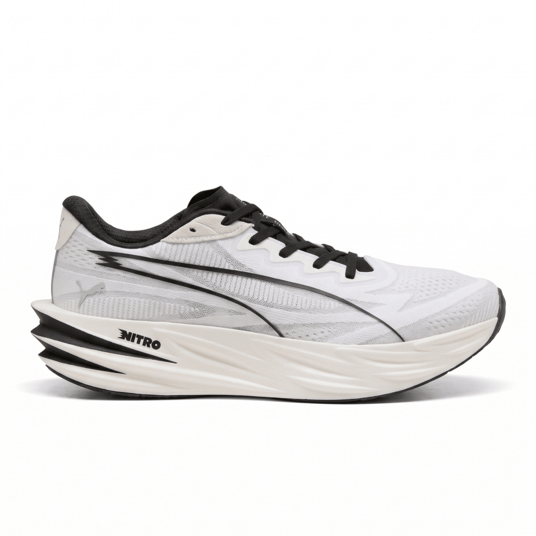 Puma Men's Deviate Pure Nitro Running Shoes - White/Black