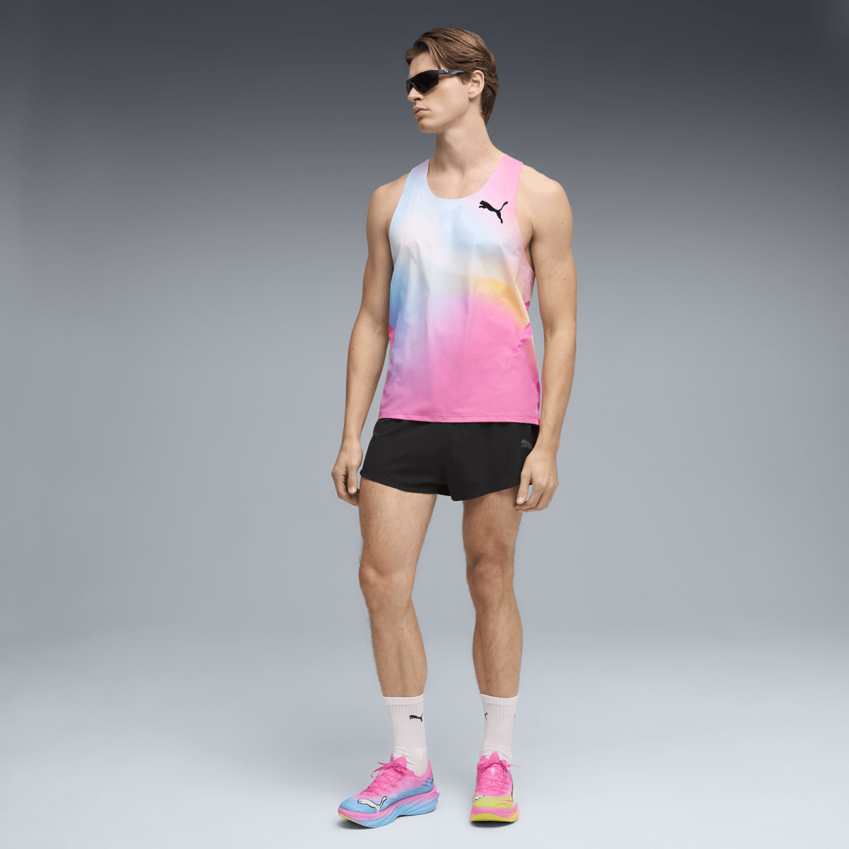 Puma Men's Lightspeed Ultraweave Running Singlet - Poisen Pink