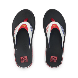 Reef Men's Fanning Flip Flops - Golden Eagle Black
