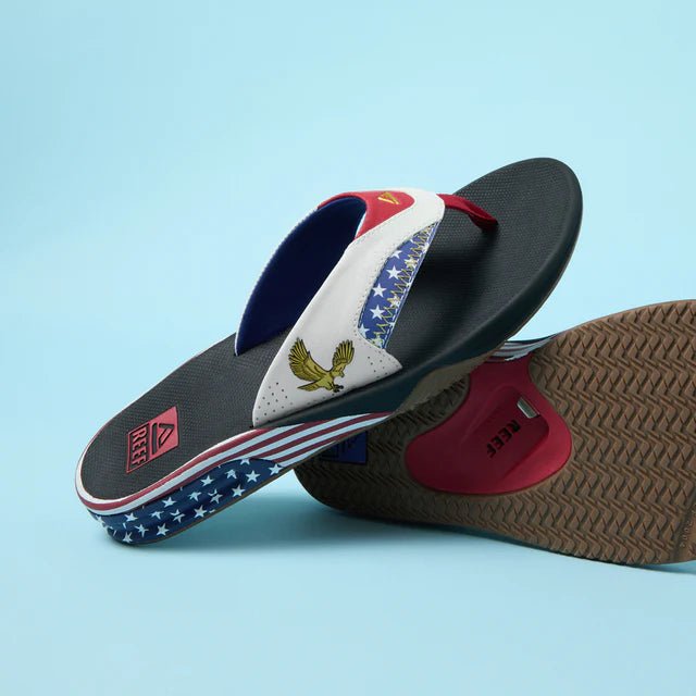 Reef Men's Fanning Flip Flops - Golden Eagle Black