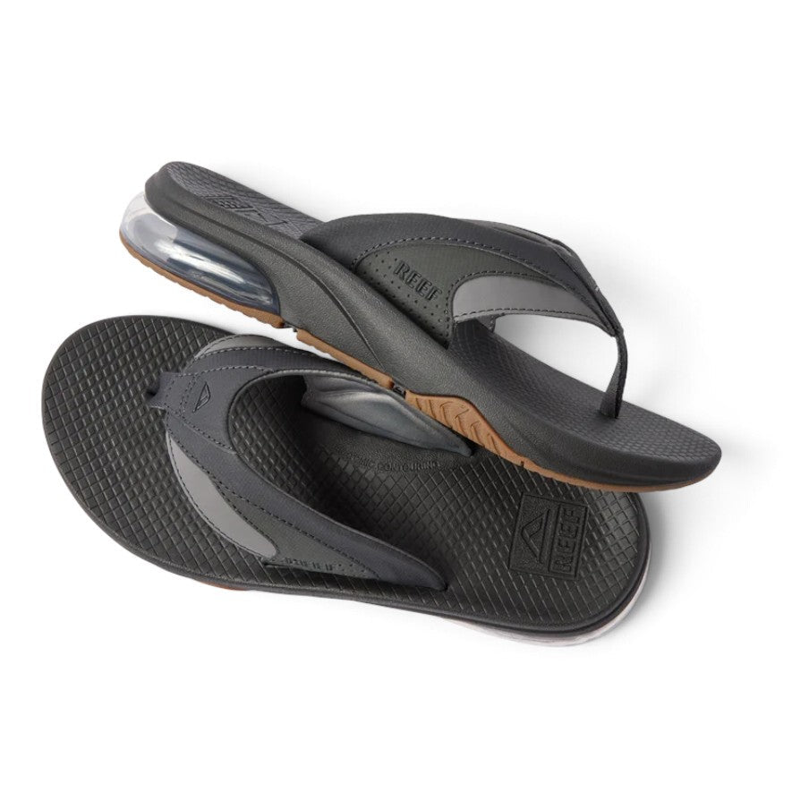 Reef Men's Fanning+ Water-Friendly Flip Flops - Black/Gum