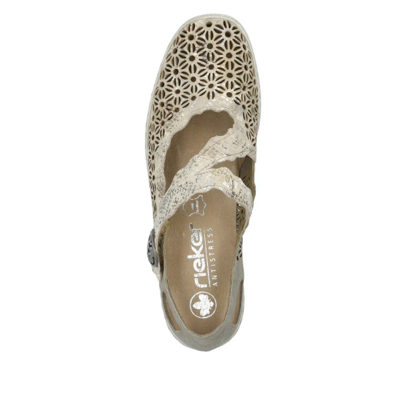 Seliga ShoesRieker Women's Doris 413G4 - 90 - Beige Metallic/Pearl