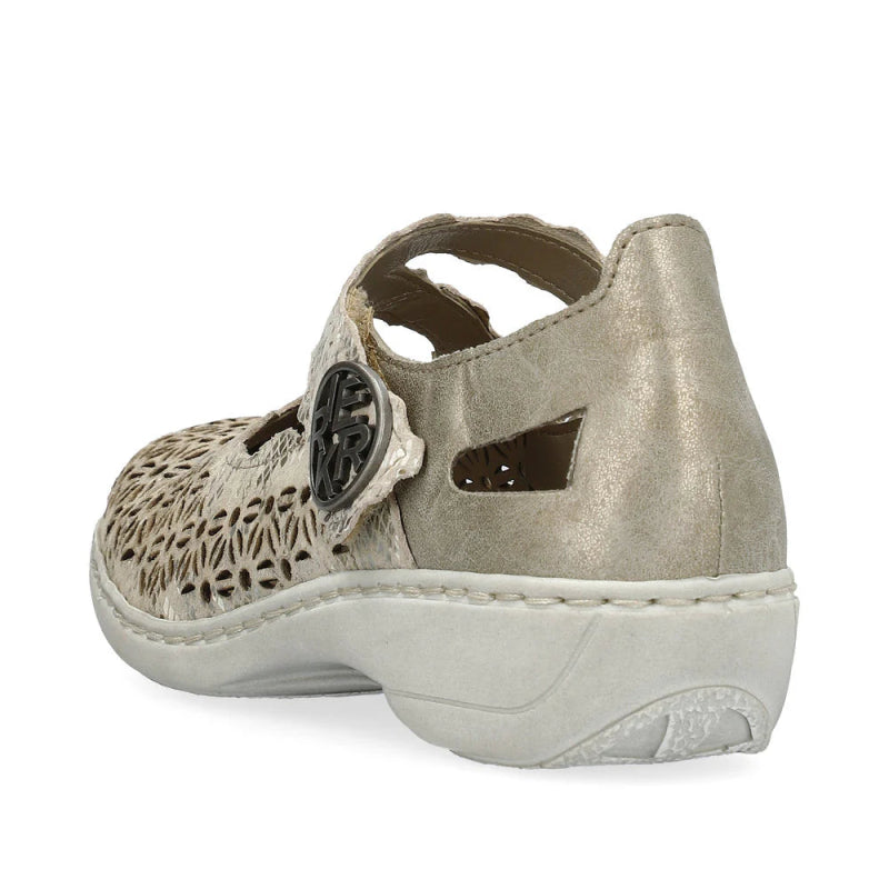 Seliga ShoesRieker Women's Doris 413G4 - 90 - Beige Metallic/Pearl