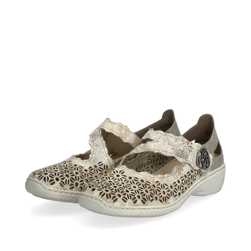 Seliga ShoesRieker Women's Doris 413G4 - 90 - Beige Metallic/Pearl