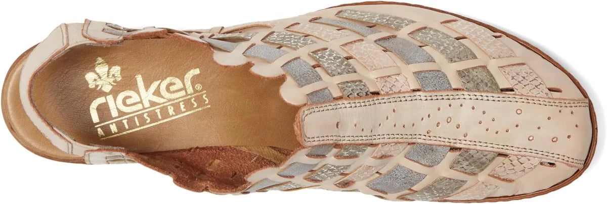 Rieker Women's Sina 46778 - 64 - Clay/Light Rose/Silver