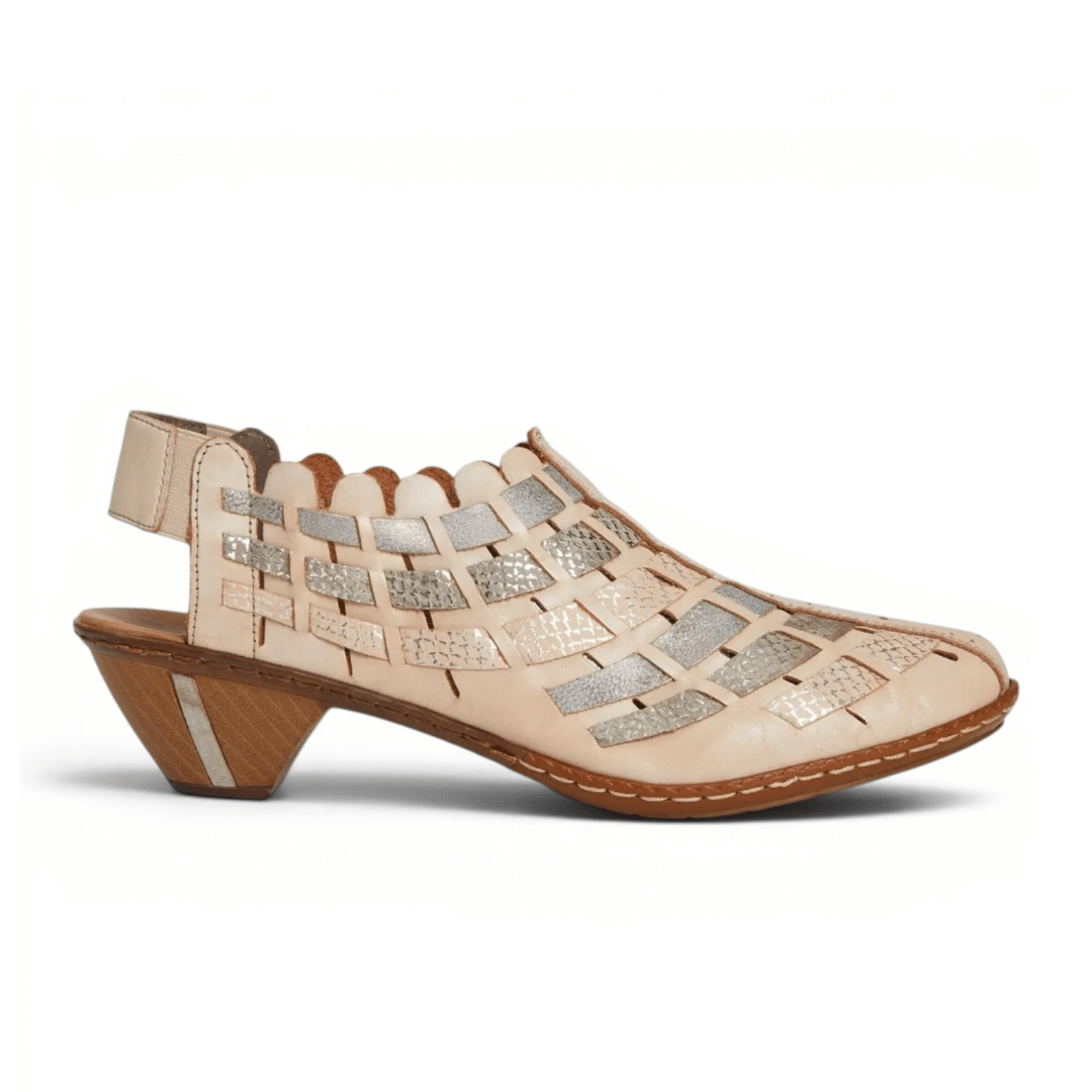Rieker Women's Sina 46778 - 64 - Clay/Light Rose/Silver