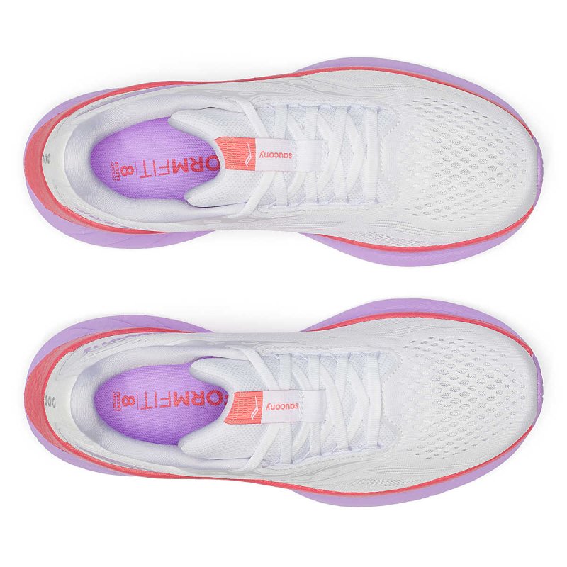 Saucony Women's Ride 18 - White/Coral